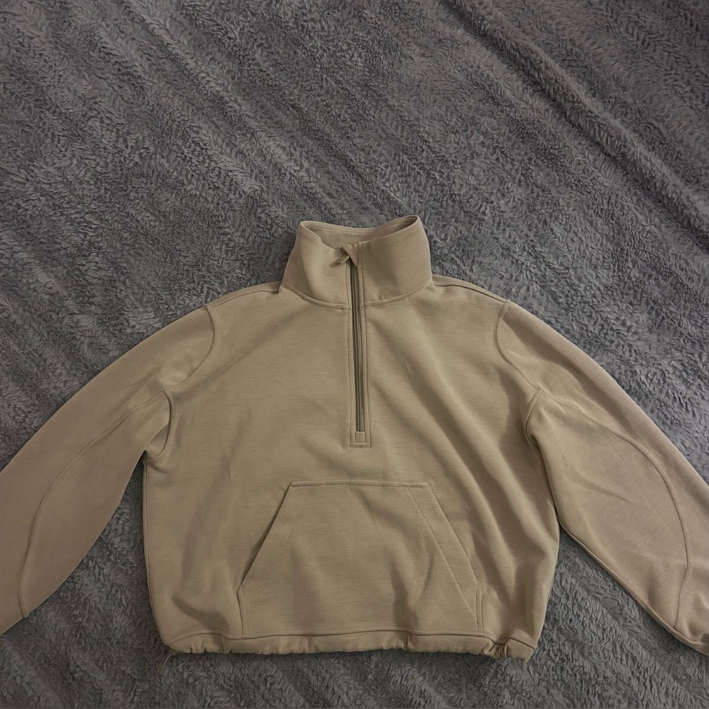 Women Lululemon Tan Half-Zip Sweater